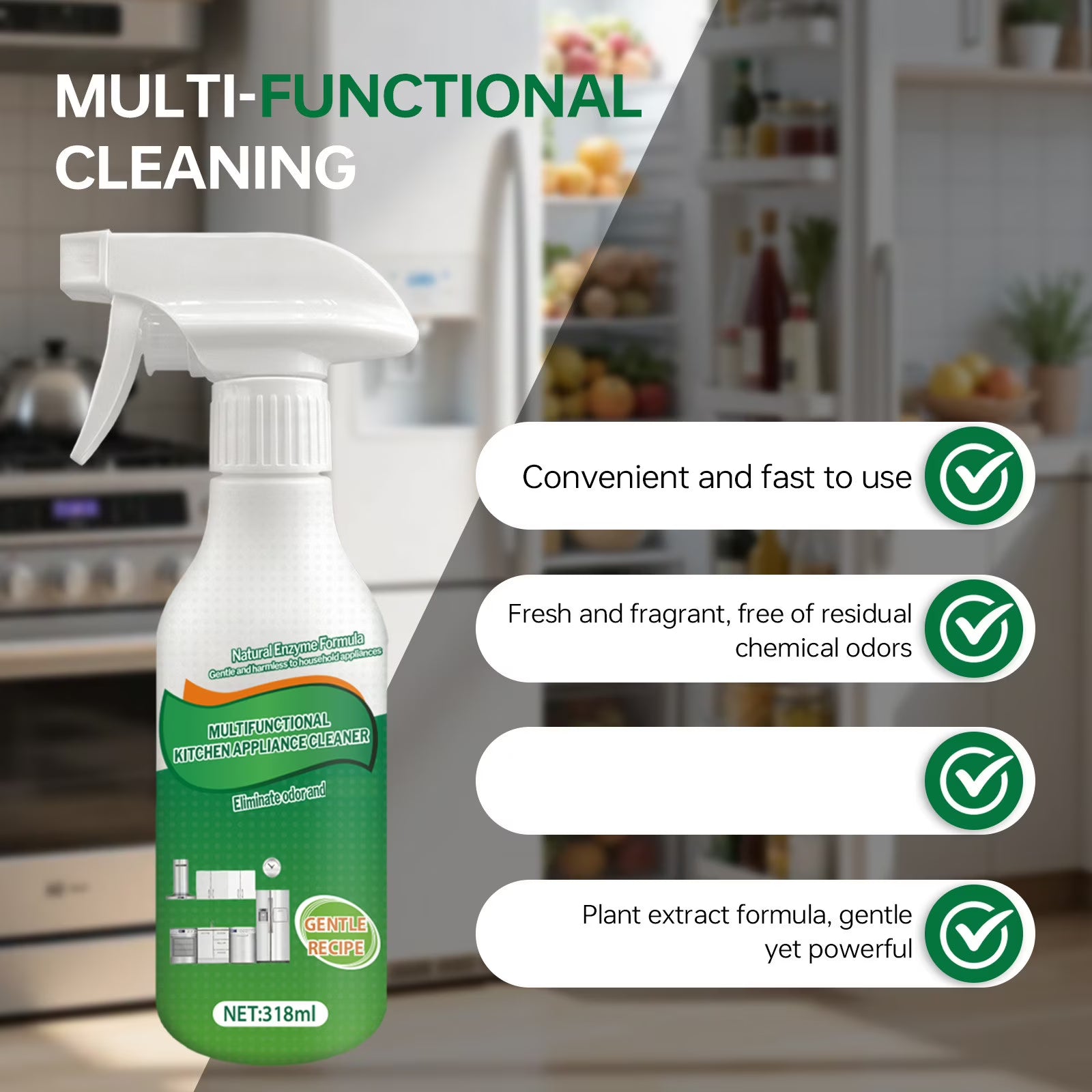 Before and after cleaning kitchen surfaces